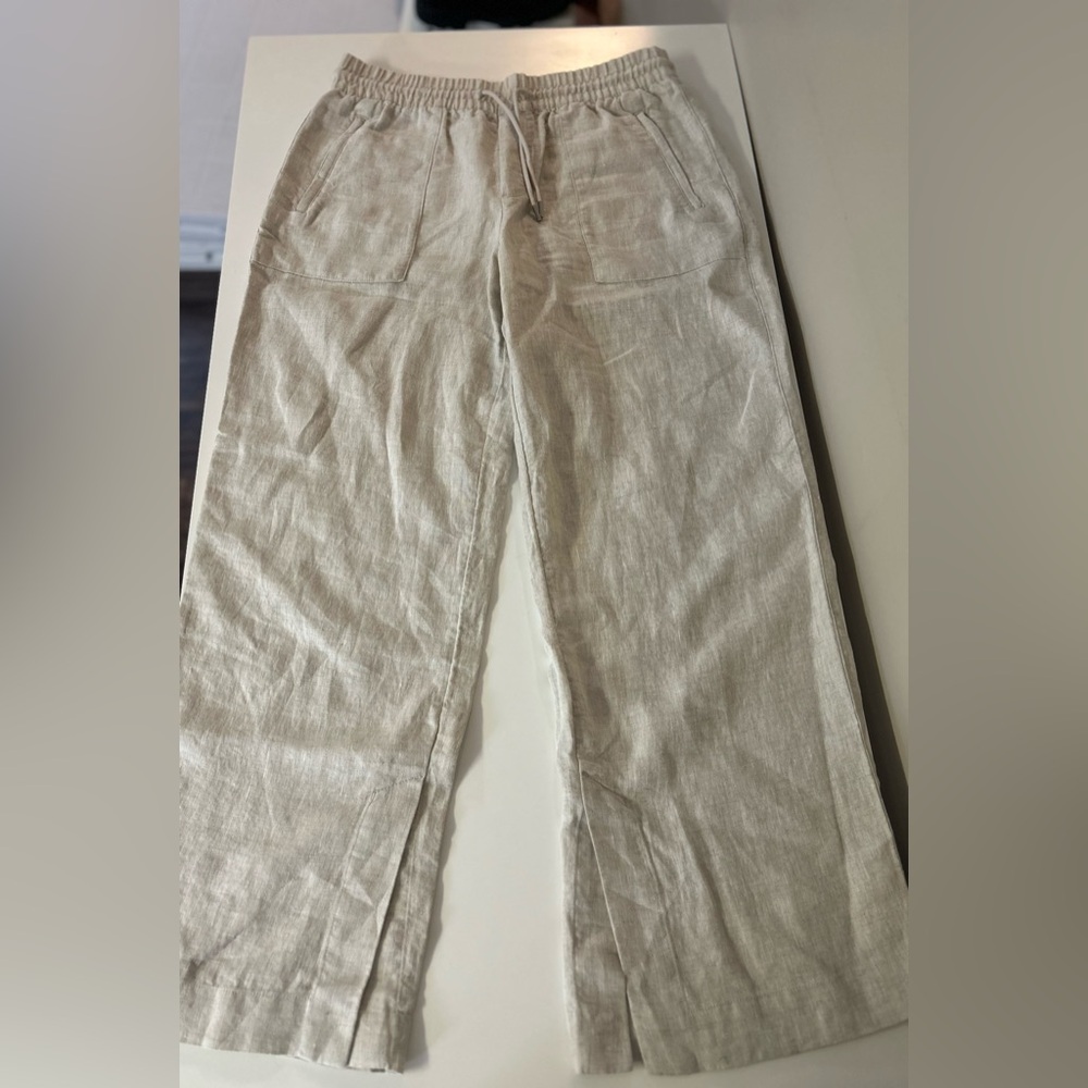 Athleta Retreat Linen High Rise Wide Leg Pant